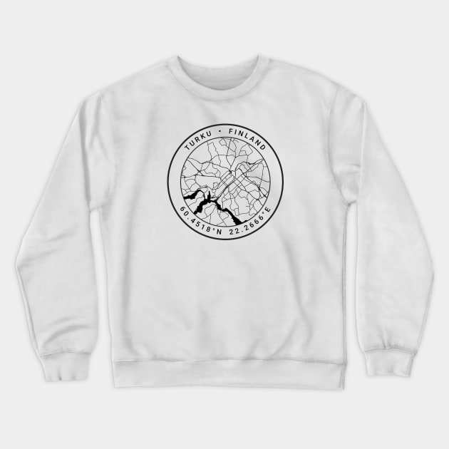 Turku Map Crewneck Sweatshirt by Ryan-Cox